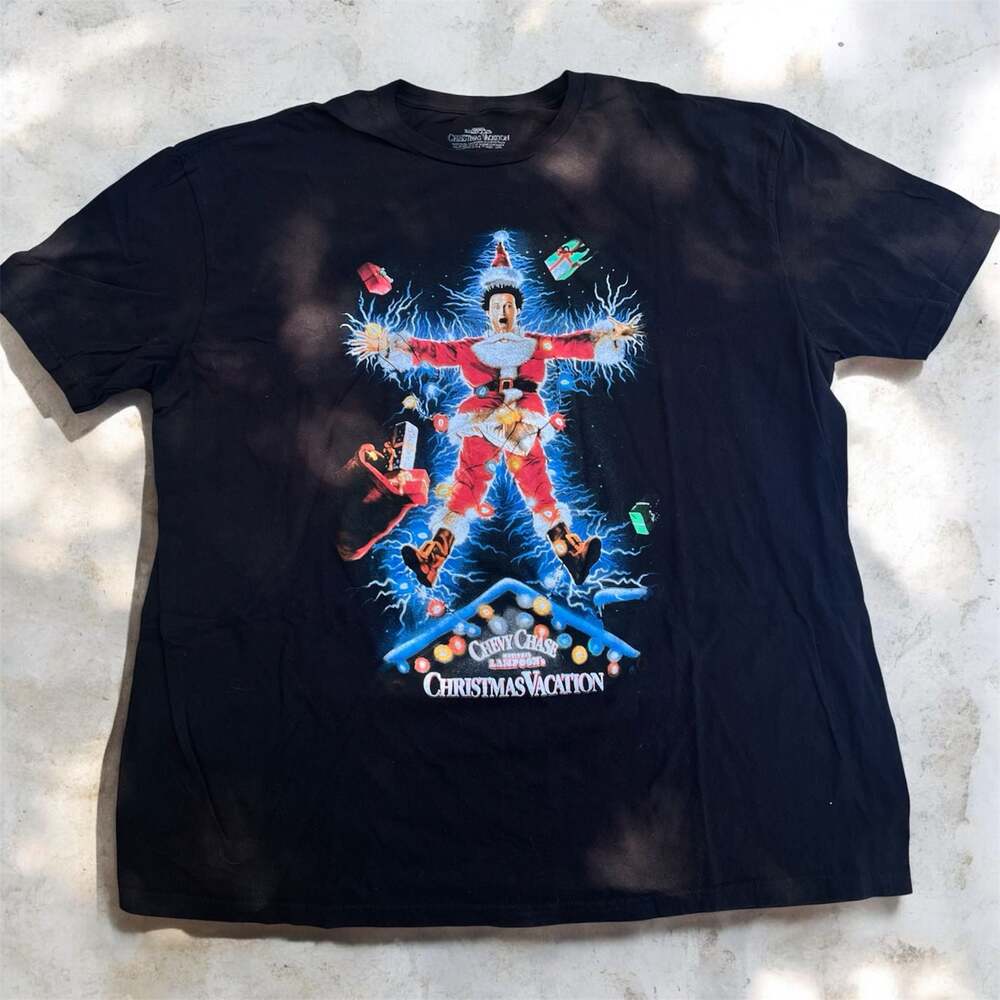 Y2k Christmas Vacation Clark Griswold Electrocuted Graphic T-Shirt